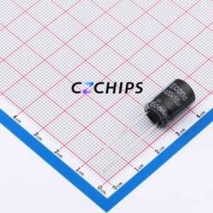 Condensateur électrolytique en aluminium à montage traversant 10UF400VG150KM, montage traversant, D10xL15mm 10uF 20% 400V 90mA-120Hz - Product Image 1