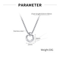 Mode Simple Style En Acier Inoxydable Géométrique Hexagonal Pendentif Hommes Collier Bijoux Accessoires Cadeaux
