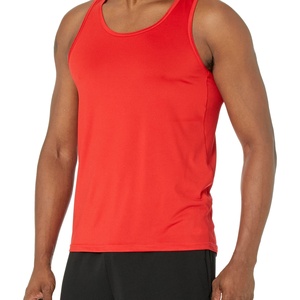 Débardeur de sport sans manches personnalisé avec logo, rouge, pour entraînements d'été, vêtements de sport pour vétérinaires, tenue de course - Product Image 1