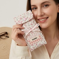 Étui à lunettes en tissu personnalisé certifié Global Recycled Standard, sac de rangement portable pour lunettes, adapté à une utilisation quotidienne