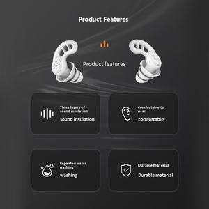 छात्रों के आउटडोर साउंडप्रूफ इयरप्रूफ इयरप्लग सिलिकॉन वाटरप्रूफ एंटी-शोर पोर्टेबल इयरप्लग बहु-उद्देश्य घरेलू रसायन - Product Image 4