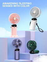 Mini ventilador plegable de mano portátil con logotipo personalizado con correa colgante y soporte para teléfono para regalo de recuerdo de empresa corporativa