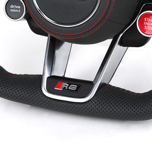 Volant de voiture en cuir perforé style RS avec bouton de démarrage pour <span class=keywords><strong>AUDI</strong></span> Q3 Q5 TT TTRS RS3 <span class=keywords><strong>RS4</strong></span> S3 S4 S5 R8 - Product Image 4