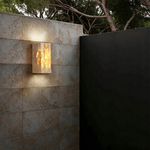 Lampe murale extérieure en pierre Huangdong imperméable, lumière chaude 3000K, jardin, villa - Product Image 3