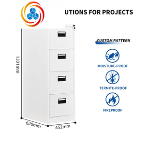 Vente flash : Armoire de classement en acier à 4 tiroirs, armoire de classement verticale, armoire métallique à 4 tiroirs - Product Image 2