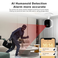 Caméra de sécurité WiFi PTZ Ziicam Mini 2MP, intérieure, sans fil, audio bidirectionnel, détection de mouvement, alarme, enregistrement sur carte TF