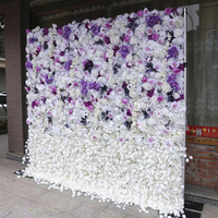 Tissu de décoration de mariage, rideau enroulé, fleurs, toile de fond, panneaux artificiels 3d, mur