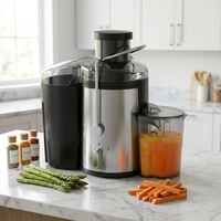 Extracteur de jus lent à large goulotte, presse-fruits à froid puissant pour fruits entiers, idéal pour la maison