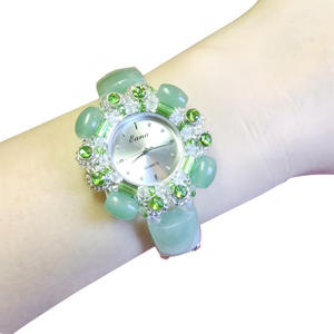 Orologio Bracciale in Giada di Lusso con Diamanti, Regalo di Alta Gamma per Donne, Movimento al Quarzo - Product Image 2