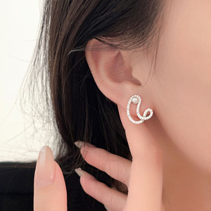 Ruitai – boucles d'oreilles en argent Sterling S925 pour femmes, avec perles et notes musicales, couleur platine, usage quotidien - Product Image 3