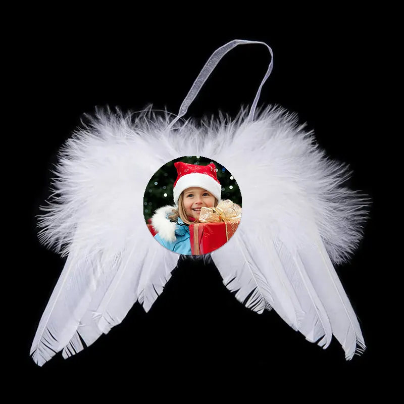 Sublimation Printable Blank Christmas Angle Wings Ornaments Sublimation Hanging Tree Angle Wings Pendant