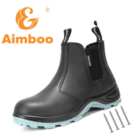 Bottes de sécurité Chelsea en cuir véritable, construction durable, imperméables, embout en acier, vente chaude