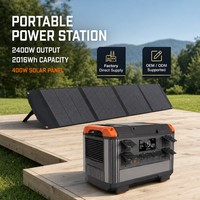 Station d'alimentation portable 400W, panneau solaire LiFePO4, onde sinusoïdale pure, charge rapide, haute capacité, charge solaire AC pour voiture, camping en plein air