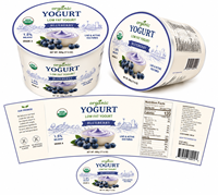 Étiquettes personnalisées pour pots de yaourt, bouteilles en plastique, BOPP imperméable, résistant au congélateur, PVC écologique, autocollants d'emballage recyclables, imprimés