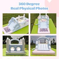 25x9x9FT Commercial Bounce House Combo Kids gonflable parcours d'obstacles château gonflable avec toboggan, escalade, fosse à balles, ventilateur