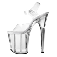 Chaussures à plateforme transparentes à lacets de 8 pouces en PVC respirant et léger pour danseuses exotiques, idéales pour les séances photo
