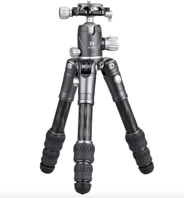 Benro BAT Compact Carbon Fiber Travel Tripod with VX20 Ball Head, Arca Quick-Release Plate Compatible, Portable Folding Design