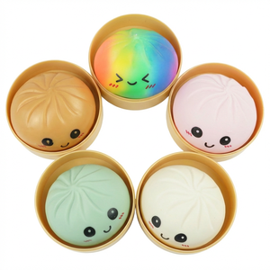 Factory Price Cute <b>Squishy</b> Bun Toy Slow Rising TPR Stress Relief Toy Kawaii Steamed Bun <b>Squishy</b> for Kids Gift - Product Image 1