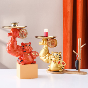 รูปปั้นรูปเสือนำโชคสำหรับห้องนั่งเล่นตกแต่งบ้านระเบียงที่เก็บกุญแจตั้งโต๊ะ - Product Image 3