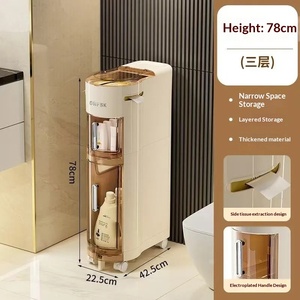 Meuble de rangement étroit pour cuisine et salle de bain, style européen, sur pied, 5 niveaux, avec tiroirs multiples - Product Image 6