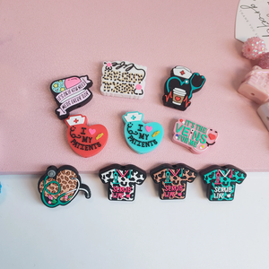 Nouveauté : Perles en silicone pour infirmières, pour la fabrication <span class=keywords><strong>de</strong></span> stylos en résine, breloques à dos plat, porte-clés en silicone pour infirmières, perles pour stylos en silicone - Product Image 2