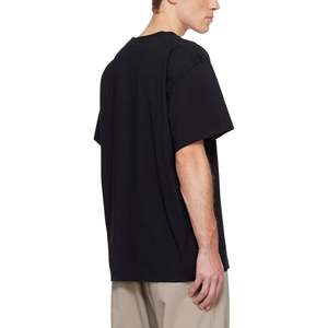 T-shirt en jersey de coton à col rond côtelé, impression personnalisée du logo, épaules tombantes, t-shirts surdimensionnés épais pour hommes - Product Image 2