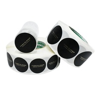 Etiquetas privadas negras mate de lámina de oro resistente al agua personalizadas para cosméticos y cuidado de la piel rollo de etiquetas redondas o de barra