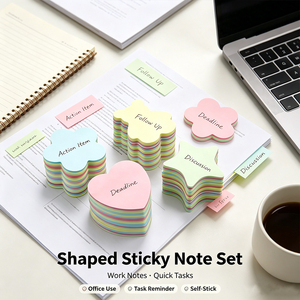 Ensemble de notes autocollantes en forme de SK, 6 formes, blocs-notes adhésifs pour le bureau et l'école - Product Image 5