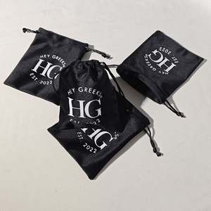 Pochette en velours de luxe avec cordon de serrage et logo personnalisé, design portable pour le rangement des bijoux et l'emballage de cadeaux - Product Image 5