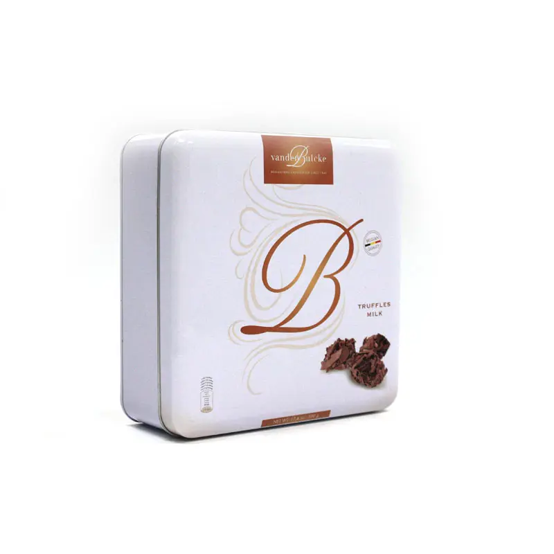 Prezzo di fabbrica all'ingrosso per uso alimentare scatole per biscotti quadrate personalizzate barattolo di latta in metallo per confezione di cioccolato