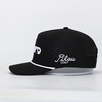 Casquettes de baseball de camionneur d'extérieur à 5 panneaux pour hommes sportifs Motif de broderie 3D Trous laser d'été Chapeau de golf