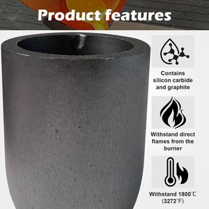 Creuset en carbure de silicium noir de qualité supérieure 8-8 kg pour la fusion, le moulage et le raffinage de l'aluminium et de l'or - Product Image 5