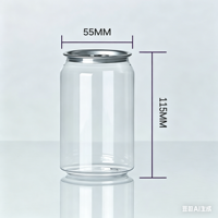 Boîte en plastique transparente de 330 ml à ouverture facile avec couvercle à anneau de traction, emballage personnalisé pour boissons
