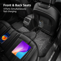 Chargeur de voiture en aluminium 100W 4-en-1 PD 25W USB C QC3.0 avec câble spiralé intégré de 1,5 m 12V-24V pour téléphone et ordinateur portable