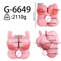 GEEBA Dual-Entry Weicher Silikon-Masturbator für Männer, Flauschige Anime-Taschenmuschi, Männlicher Stroker, Erotikspielzeug für Erwachsene, Realistisch Strukturiert