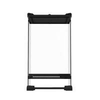 Terrarium écologique en verre à porte unique pour lézards, grenouilles cornues et tortues, avec bac d'alimentation et zone d'escalade