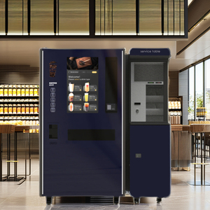Distributeur automatique de café Loyalsuns, noir et blanc, design élégant, usage commercial, H1950xW1060xD860mm, roulettes, rotation à 360°, hauteur réglable - Product Image 6
