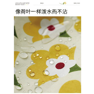 Apron With Sleeves 100% Cotton Flower Printing Long For Cooking And Daily Use - Product Image 4
