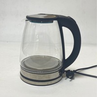 Bouilloire électrique en verre bleu de 2 L pour usage domestique, compatible 110 V/220 V, petite carafe en verre