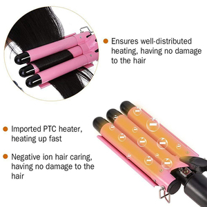 Secador <span class=keywords><strong>de</strong></span> pelo iónico portátil <span class=keywords><strong>de</strong></span> Tres barriles, alisador Waver, pantalla LED, calentador eléctrico PTC, alisador y rizador <span class=keywords><strong>de</strong></span> <span class=keywords><strong>aire</strong></span> caliente - Product Image 6