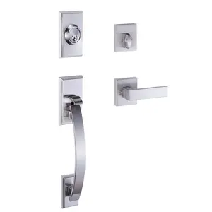 North American Standard High Quality Zinc Alloy Grip Handle Set Door Lock For Entrance Handle Lock