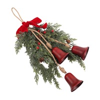 Nouvelles clochettes de Noël en métal rouge de qualité supérieure avec décoration en nœud de velours – Fournisseur en gros