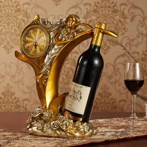 Orologi da donna per la casa creativi di lusso europeo portabottiglie di vino rosso decorazioni artigianali in resina