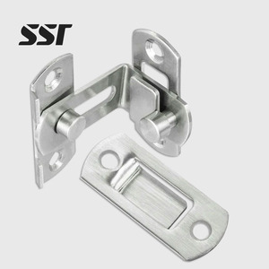 SSR Modern Stainless Steel 3-Inch 90-Degree Right Angle Durable Door Latch Bolt Hasp Sliding Lock 5mm Hole Size Kitchen Bathroom - Product Image 1
