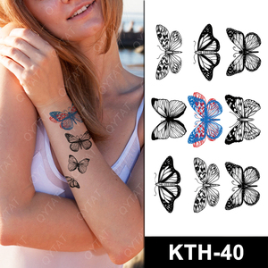 Tatuaggi Temporanei 3D Impermeabili per Ragazze <span class=keywords><strong>e</strong></span> Donne, Disegni Colorati <span class=keywords><strong>e</strong></span> Assortiti, Farfalle <span class=keywords><strong>e</strong></span> <span class=keywords><strong>Fiori</strong></span>, Vendita all'Ingrosso - Product Image 3