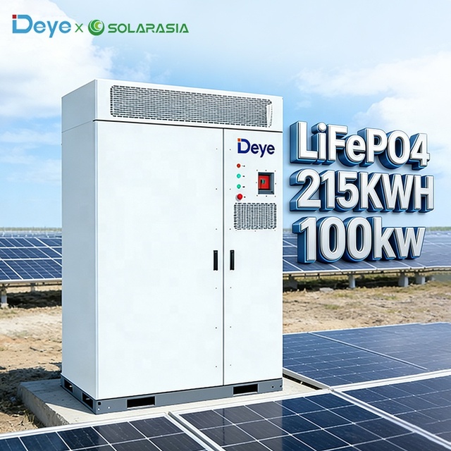 Deye Hybrid Solar Energy Storage System 215kWh 100kW All in One Industrial Energy Storage with 3 Phase Hybrid Inverter