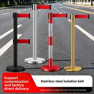 Barrière de sécurité rétractable en acier inoxydable de 1 m, remplissable d'eau, avec poteau d'avertissement pour banque et système de fixation rapide - Product Image 4