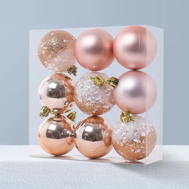 60mm 9PCS Shatterproof Christmas Tree Decoration Baubles Ornament Balls Christmas Spheres