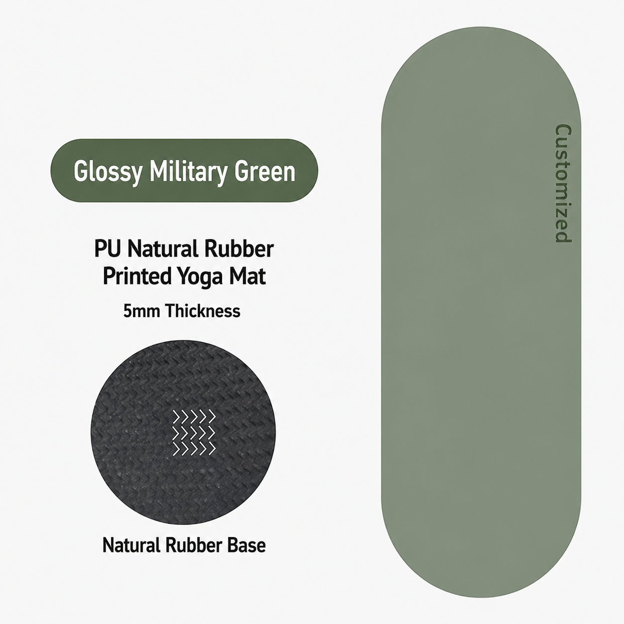 surface lisse en pu vert-double face antidérapante