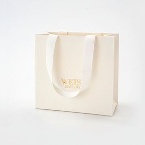 Direct China Factory New Design Sustainable Recyclable <b>White</b> Kraft <b>Paper</b> Bags Ribbon Reinforced Handle for Supermarket Promotion - Product Image 1